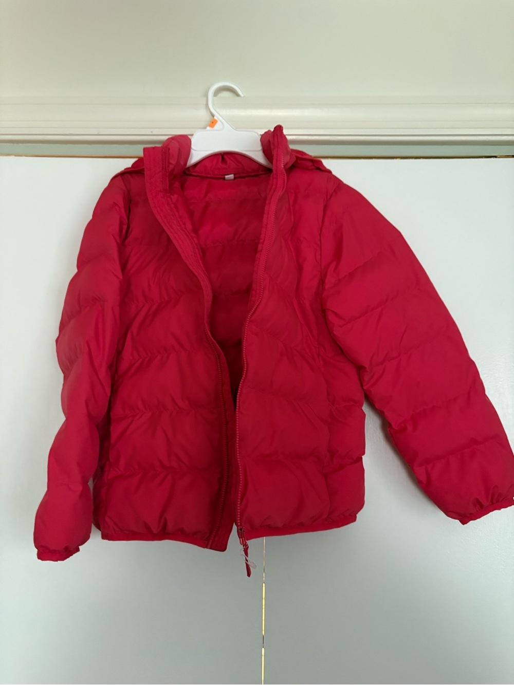 Uniqlo Kids Bright Red Hooded Puffer Jacket